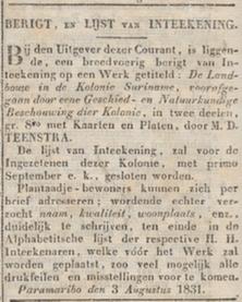 De Landbouw in de Kolonie Suriname, voorafgegaan door eene Geschied- en Natuurkundige Beschouwing dier Kolonie teenstra suriname paramaribo