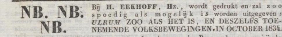 Marten Douwes Teenstra Ulrum zoo het was H.de Cock